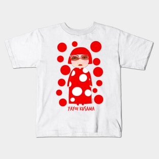 Red dots Yayoi Kusama inspired items Kids T-Shirt